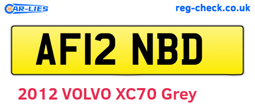 AF12NBD are the vehicle registration plates.