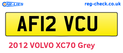 AF12VCU are the vehicle registration plates.