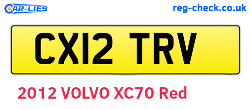 CX12TRV are the vehicle registration plates.