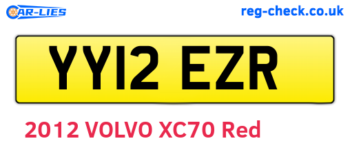 YY12EZR are the vehicle registration plates.