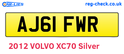AJ61FWR are the vehicle registration plates.