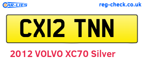 CX12TNN are the vehicle registration plates.