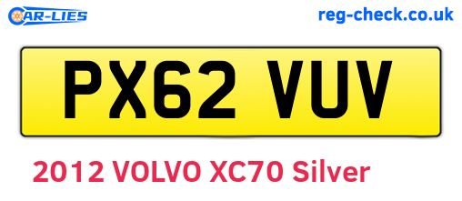 PX62VUV are the vehicle registration plates.