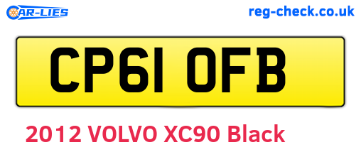 CP61OFB are the vehicle registration plates.