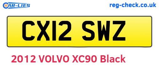 CX12SWZ are the vehicle registration plates.