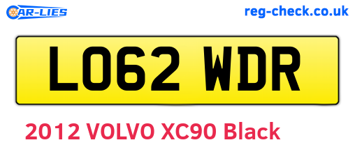LO62WDR are the vehicle registration plates.