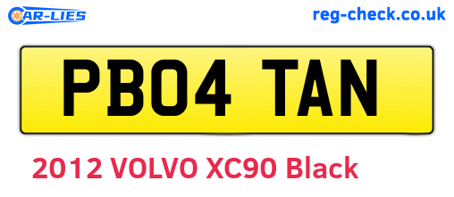 PB04TAN are the vehicle registration plates.