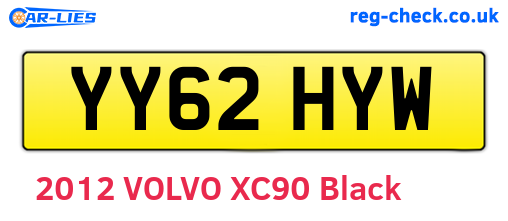 YY62HYW are the vehicle registration plates.