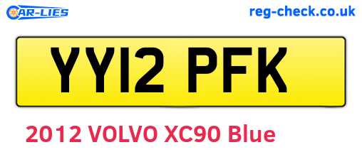 YY12PFK are the vehicle registration plates.