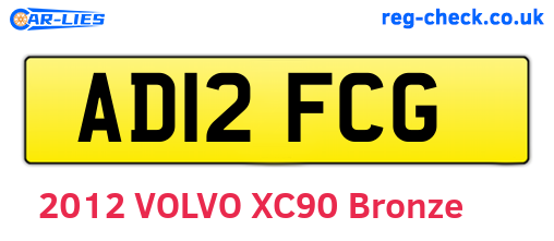 AD12FCG are the vehicle registration plates.