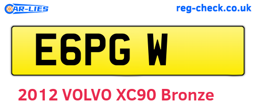 E6PGW are the vehicle registration plates.