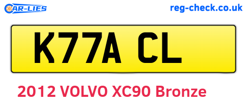 K77ACL are the vehicle registration plates.