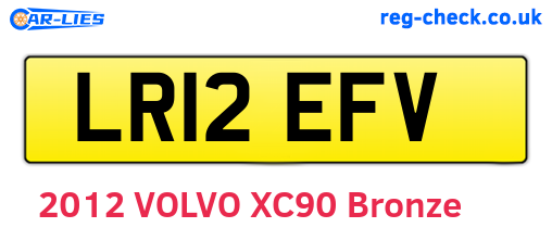 LR12EFV are the vehicle registration plates.