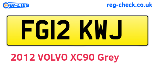 FG12KWJ are the vehicle registration plates.