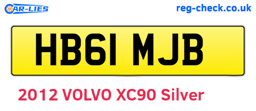 HB61MJB are the vehicle registration plates.