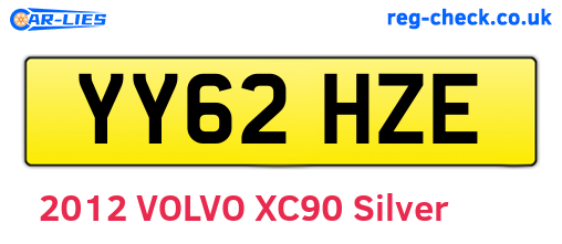 YY62HZE are the vehicle registration plates.