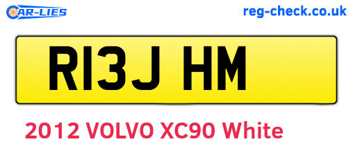 R13JHM are the vehicle registration plates.