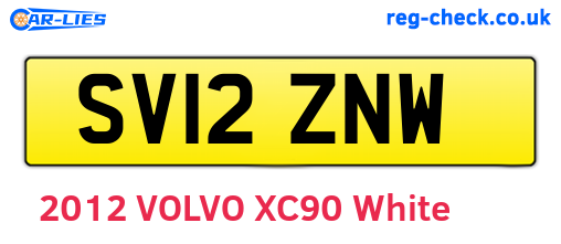 SV12ZNW are the vehicle registration plates.