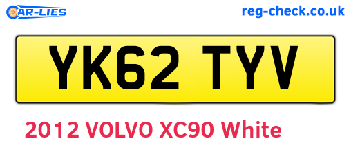 YK62TYV are the vehicle registration plates.