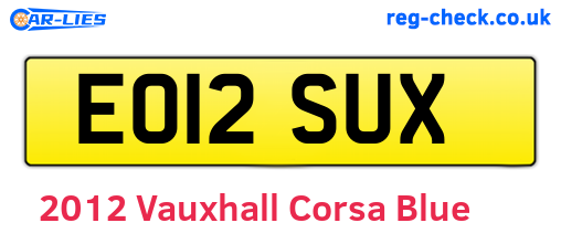 Blue 2012 Vauxhall Corsa (EO12SUX)