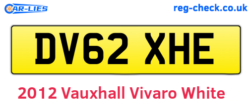 White 2012 Vauxhall Vivaro (DV62XHE)