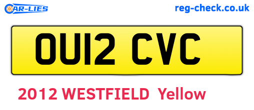 OU12CVC are the vehicle registration plates.
