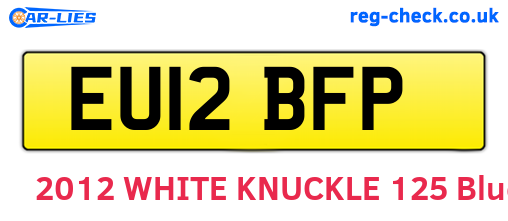 EU12BFP are the vehicle registration plates.