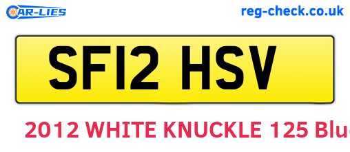 SF12HSV are the vehicle registration plates.