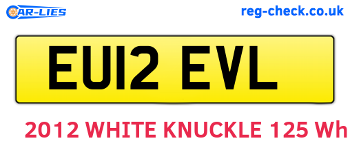 EU12EVL are the vehicle registration plates.