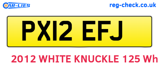 PX12EFJ are the vehicle registration plates.