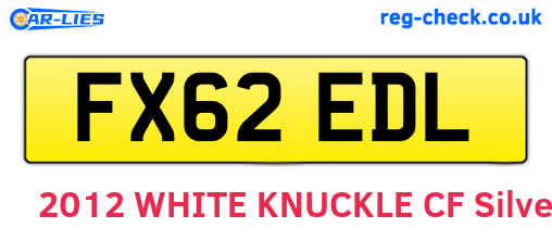 FX62EDL are the vehicle registration plates.
