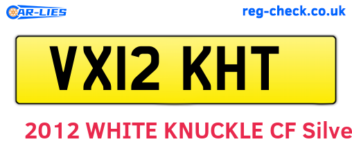 VX12KHT are the vehicle registration plates.