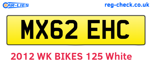 MX62EHC are the vehicle registration plates.