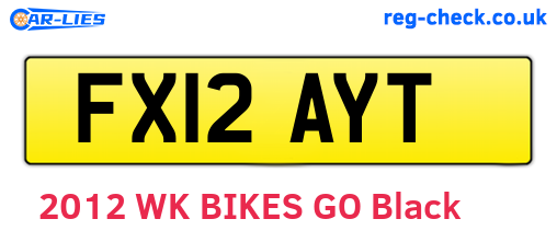 FX12AYT are the vehicle registration plates.