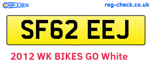 SF62EEJ are the vehicle registration plates.