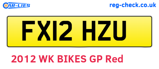 FX12HZU are the vehicle registration plates.