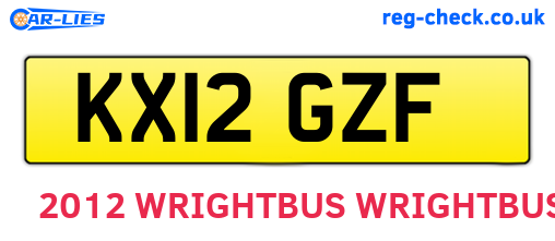 KX12GZF are the vehicle registration plates.