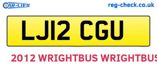 LJ12CGU are the vehicle registration plates.