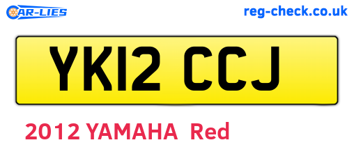 YK12CCJ are the vehicle registration plates.