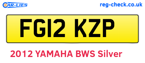 FG12KZP are the vehicle registration plates.