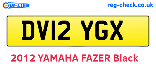 DV12YGX are the vehicle registration plates.