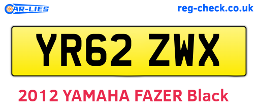 YR62ZWX are the vehicle registration plates.
