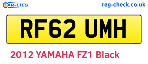 RF62UMH are the vehicle registration plates.