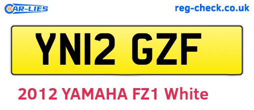 YN12GZF are the vehicle registration plates.
