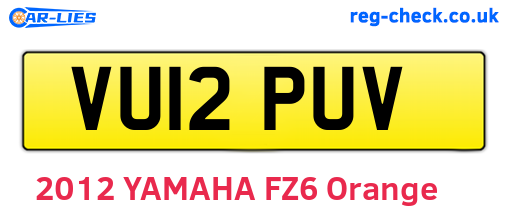 VU12PUV are the vehicle registration plates.