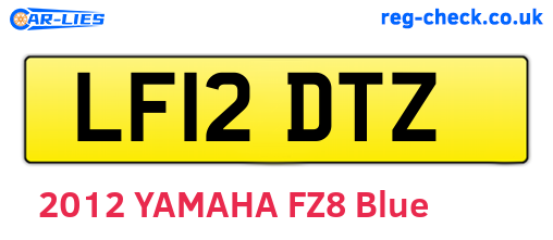 LF12DTZ are the vehicle registration plates.
