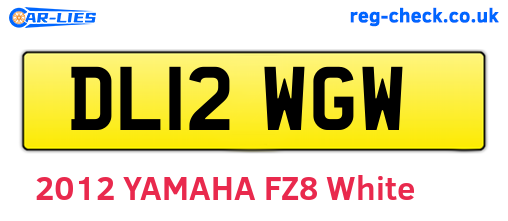 DL12WGW are the vehicle registration plates.