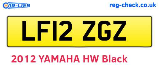 LF12ZGZ are the vehicle registration plates.