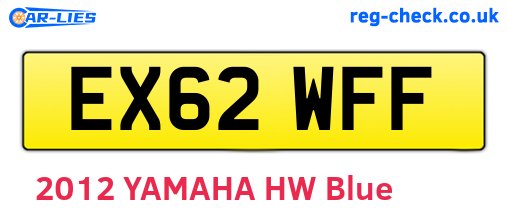 EX62WFF are the vehicle registration plates.