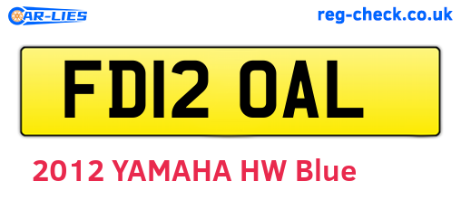FD12OAL are the vehicle registration plates.
